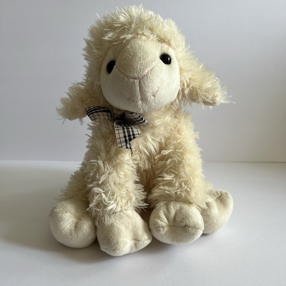 Cream Lamb Sheep Stuffed Plush 11" Caltoy Farm Easter Animal Shag
